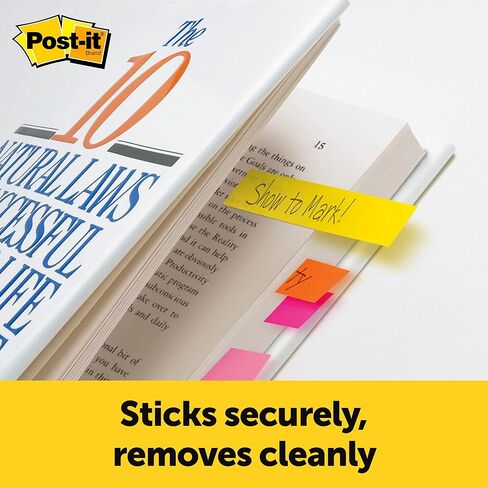 Post-it Page Markers, Assorted Bright Colors, 12.7 mm x 50.8 mm, 50 Markers/Pad, 10 Pads/Pack (670-10AB) in Saudi Arabia