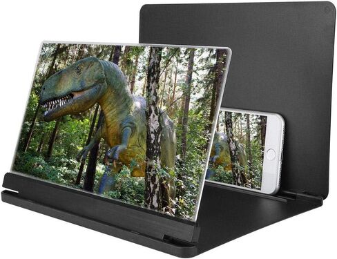 ASHATA Cell Phone Screen Magnifier Enlarger 4~6 Times 12 inch Universal 3D Screen Magnifier for Smartphone Foldable Video Movie Amplifier for Home Travel Camping in Saudi Arabia