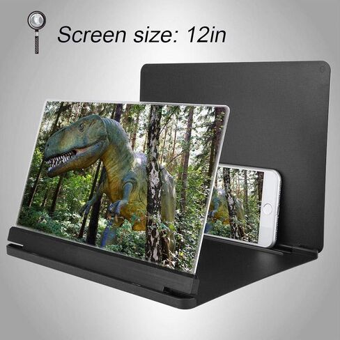 ASHATA Cell Phone Screen Magnifier Enlarger 4~6 Times 12 inch Universal 3D Screen Magnifier for Smartphone Foldable Video Movie Amplifier for Home Travel Camping in Saudi Arabia
