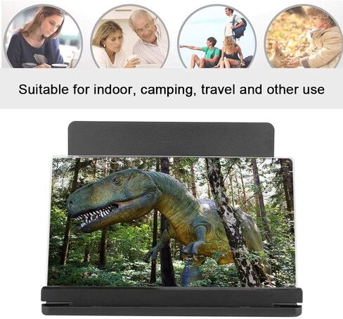 ASHATA Cell Phone Screen Magnifier Enlarger 4~6 Times 12 inch Universal 3D Screen Magnifier for Smartphone Foldable Video Movie Amplifier for Home Travel Camping in Saudi Arabia