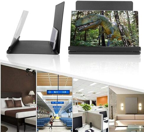 ASHATA Cell Phone Screen Magnifier Enlarger 4~6 Times 12 inch Universal 3D Screen Magnifier for Smartphone Foldable Video Movie Amplifier for Home Travel Camping in Saudi Arabia