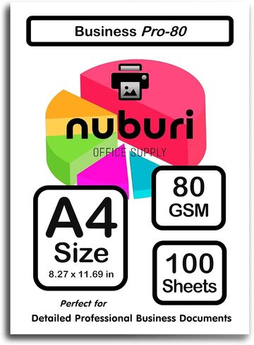Nuburi - A4 Size Printer Paper - Great for Professional Documents - 80 gsm / 21lb (40 Sheets) in Saudi Arabia