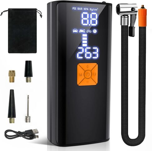 Litmustes Tire Inflator Portable Air Compressor,Cordless Tire Inflator 150 PSI with Digital LCD Pressure Gauge Electric Air Pump Quick Inflation for Car,Motorcycle,Bicycle Tires and Balls (Black) in Saudi Arabia