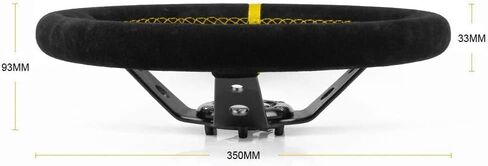 Steering Wheel, 350mm Deep Dish 6 Bolt For JDM Sport Racing Steering Wheel Suede Horn Button US Included, Cable, Wrench 14in (Black Red) in Saudi Arabia