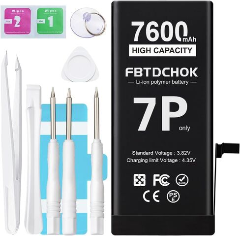 FBTDCHOK 7600mAh Upgraded Battery for iPhone 7 Plus, High Capacity 0 Cycle A+ Battery Replacement for iPhone 7 Plus, with Complete Repair Tool Kit in Saudi Arabia