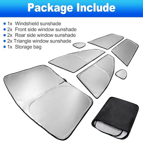 ستائر Spurtar Tesla Model Y 8 قطع للخصوصية للتخييم - زجاج أمامي لتظليل الشمس للسيارة، ظل نافذة السيارة مع مادة 4 طبقات، تحجب الأشعة فوق البنفسجية، تحمي الخصوصية، مناسبة لطراز Tesla 2019-2022 in Kuwait