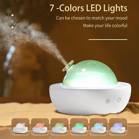 Glass Essential Oil Diffuser with Real Wood Base, 180ml Aromatherapy Diffuser with 2 Mist Modes, 7 Colors LED Light Ultrasonic Cool Mist Humidifier for Home and Office in Saudi Arabia