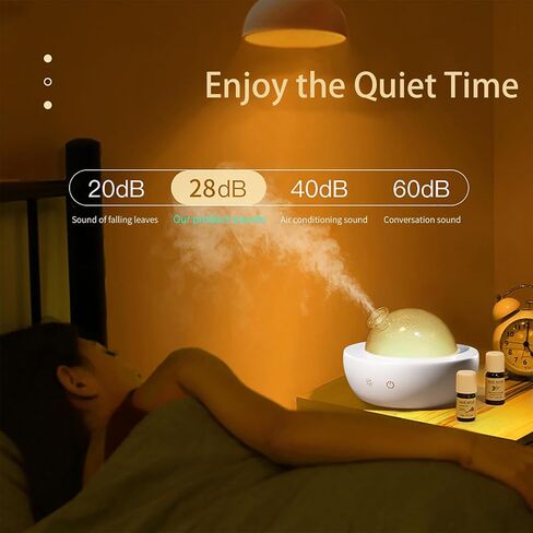 Glass Essential Oil Diffuser with Real Wood Base, 180ml Aromatherapy Diffuser with 2 Mist Modes, 7 Colors LED Light Ultrasonic Cool Mist Humidifier for Home and Office in Saudi Arabia