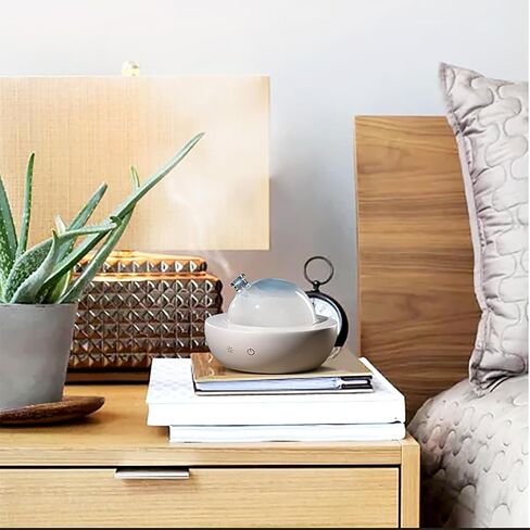 Glass Essential Oil Diffuser with Real Wood Base, 180ml Aromatherapy Diffuser with 2 Mist Modes, 7 Colors LED Light Ultrasonic Cool Mist Humidifier for Home and Office in Saudi Arabia