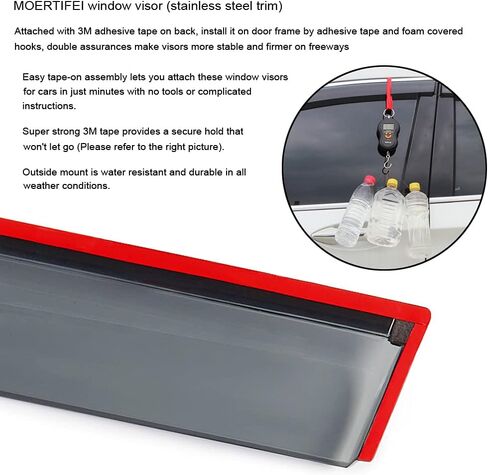 Side Window Visor Vent Deflectors Sun/Rain Guards Compatible with 2018-2021 Ford Ecosport (w/ Stainless Steel Trim) in Saudi Arabia