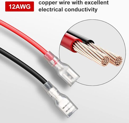 موصل تسخير الأسلاك البديل Vpment 12 AWG متوافق مع عجلات الطاقة وبطارية 12 فولت، مع 3 قطع فيوز in Kuwait