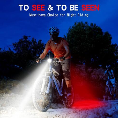KunHe 4 Pack USB Rechargeable Bike Light Set Super Bright Bicycle Lights Bike Lights for Kids Front Headlight and Back Taillight in Saudi Arabia