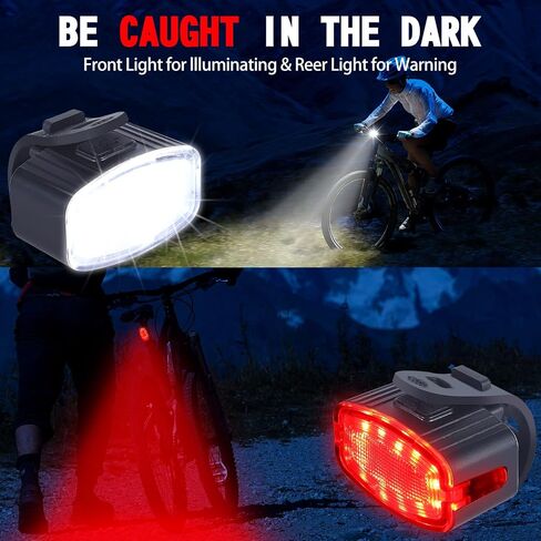 KunHe 4 Pack USB Rechargeable Bike Light Set Super Bright Bicycle Lights Bike Lights for Kids Front Headlight and Back Taillight in Saudi Arabia