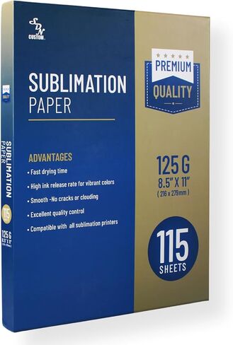 ورق التسامي 8.5 × 11 بوصة 115 ورقة (125 جم) لأي طابعة نفث الحبر التسامي، متوافق مع منتجات التسامي للأسطح الصلبة والناعمة مثل القمصان والأكواب والأكواب والمزيد in Kuwait