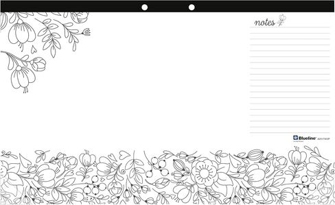 Blueline DoodlePlan Coloring Desk Pad, Garden Design, 17.75 x 10.875 inches (A2917003P), Large in Saudi Arabia