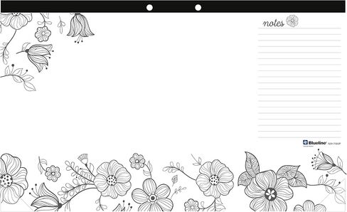 Blueline DoodlePlan Coloring Desk Pad, Garden Design, 17.75 x 10.875 inches (A2917003P), Large in Saudi Arabia