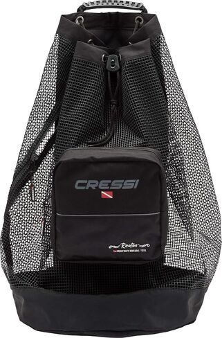 Cressi Heavy Duty Mesh Backpack 90 liters Capacity for Scuba Diving, Water Sport Gear | Roatan: designed in Italy, Black, One Size (UB936000) in Saudi Arabia
