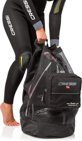 Cressi Heavy Duty Mesh Backpack 90 liters Capacity for Scuba Diving, Water Sport Gear | Roatan: designed in Italy, Black, One Size (UB936000) in Saudi Arabia
