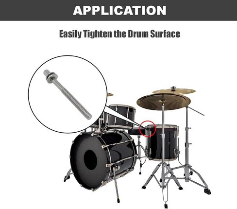 12-Pack Drum Tension Rods, M6X50 mm Stainless Steel Drum Tight Screw, Essential Percussion Instrument Replacement Parts in Saudi Arabia