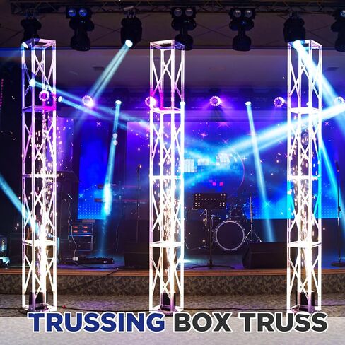 Tandefio 2 Meter 6.56 ft Square 8" x 8" Box Truss Silver Trussing Aluminum Lighting Stage Truss with Hardware, 500 Pounds Load Capacity in Saudi Arabia