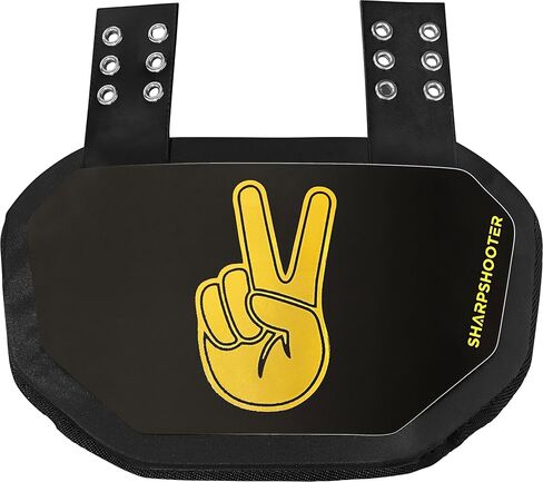 Sharpshooter Gold Chrome Peace Sign Football Backplate, Lower Back Pads for Professional Football Players, Rear Protector in Saudi Arabia