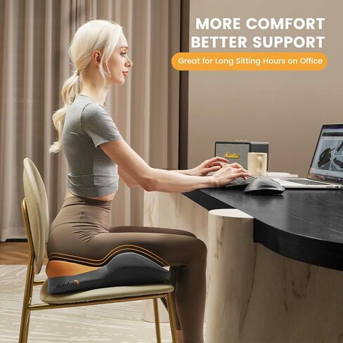 ProtoArc Seat Cushion for Office Chairs, ComfortX SC Ergonomic Cushions Pillow Pressure Relief Gel + Memory Foam Butt Cushion for Home, Office, Car Seat, Tailbone, Back & Sciatica Pain Relief in Kuwait
