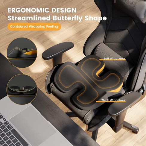 ProtoArc Seat Cushion for Office Chairs, ComfortX SC Ergonomic Cushions Pillow Pressure Relief Gel + Memory Foam Butt Cushion for Home, Office, Car Seat, Tailbone, Back & Sciatica Pain Relief in Kuwait