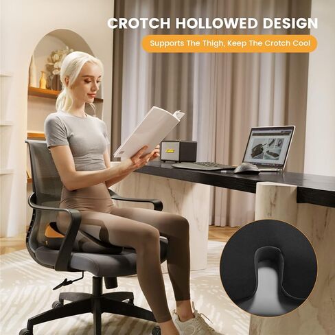 ProtoArc Seat Cushion for Office Chairs, ComfortX SC Ergonomic Cushions Pillow Pressure Relief Gel + Memory Foam Butt Cushion for Home, Office, Car Seat, Tailbone, Back & Sciatica Pain Relief in Kuwait