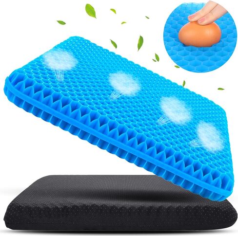 Large Gel Seat Cushion for Long Sitting, Gel Cushion for Wheelchair Large & Thick, Gel Chair Cushion Soft & Cool, Breathable Gel Car Seat Cushion Reduce Sweat, Gel Pressure Relief Cushion in Saudi Arabia