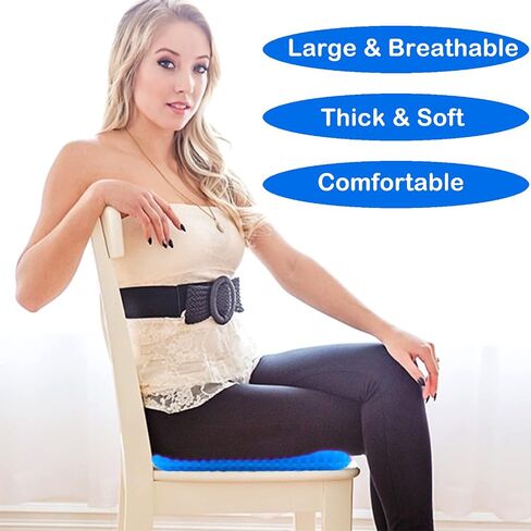 Large Gel Seat Cushion for Long Sitting, Gel Cushion for Wheelchair Large & Thick, Gel Chair Cushion Soft & Cool, Breathable Gel Car Seat Cushion Reduce Sweat, Gel Pressure Relief Cushion in Saudi Arabia