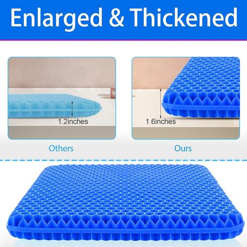 Large Gel Seat Cushion for Long Sitting, Gel Cushion for Wheelchair Large & Thick, Gel Chair Cushion Soft & Cool, Breathable Gel Car Seat Cushion Reduce Sweat, Gel Pressure Relief Cushion in Saudi Arabia