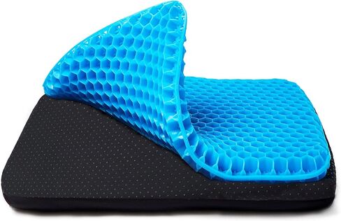 Gel Seat Cushion for Long Sitting Breathable Honeycomb Gel Cushion Tailbone Pain Relief Office Chair Cushion Wheelchair Car Cushions Relief Sciatica Pain with Non-Slip Cover in Saudi Arabia