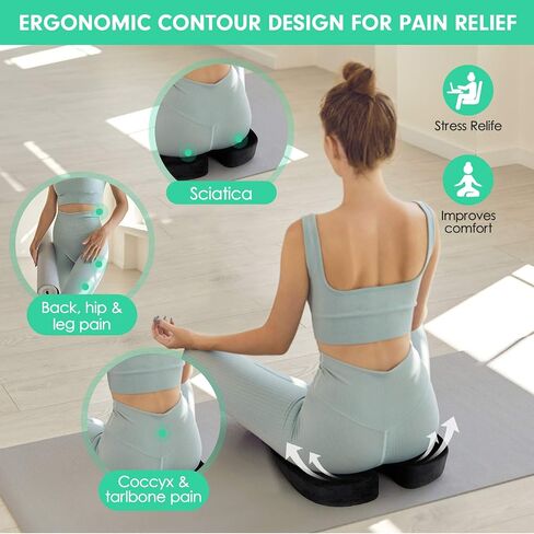 Seat Cushion for Office Chair,Memory Foam Seat Cushion,Tailbone,Sciatica,Lower Back Pain Relief,Chair Cushion for Car,Wheelchair,Computer and Desk Chair in Saudi Arabia