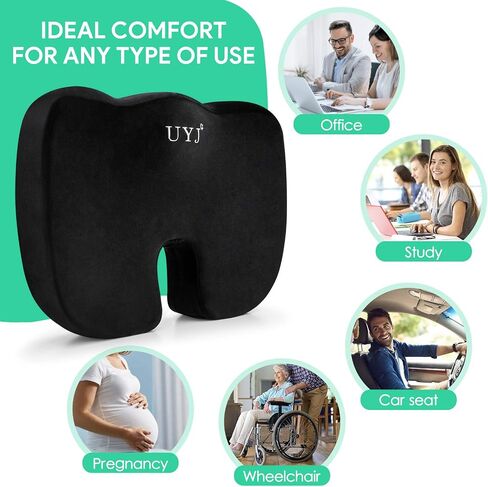 Seat Cushion for Office Chair,Memory Foam Seat Cushion,Tailbone,Sciatica,Lower Back Pain Relief,Chair Cushion for Car,Wheelchair,Computer and Desk Chair in Saudi Arabia