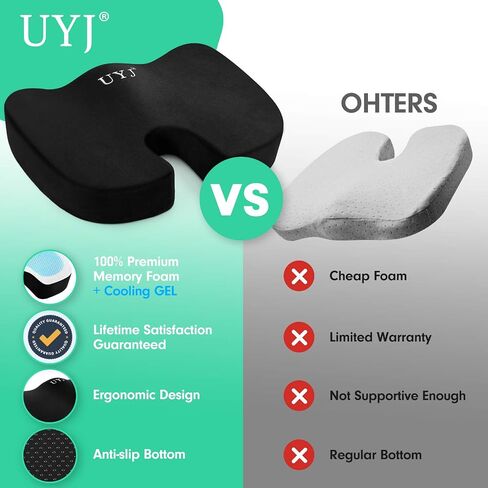 Seat Cushion for Office Chair,Memory Foam Seat Cushion,Tailbone,Sciatica,Lower Back Pain Relief,Chair Cushion for Car,Wheelchair,Computer and Desk Chair in Saudi Arabia