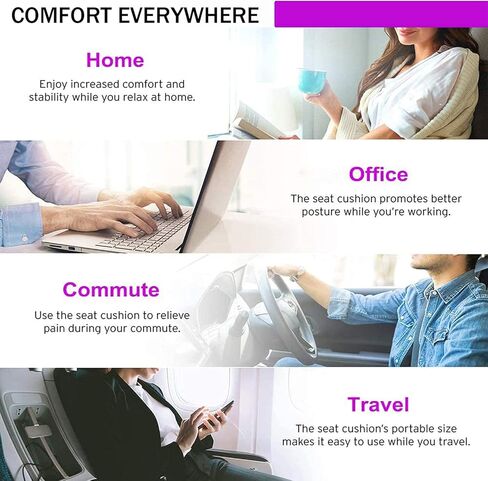 Gel Enhanced Seat Cushion for Long Sitting - Double Thick Honeycomb Breathable Design Egg Seat Cushion with Non-Slip Cover - Office Chair Car Cooling Seat Cushion - Computer Desk Pain Relief Pad in Kuwait