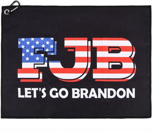 Golf Towel | Super Absorbent Microfiber Towels | Lightweight, Scratch-Resistant, and lint-Free | Aluminum Alloy Hook | 16x12 Inches for Father's Day (Let's Go Brandon-BFJB) in Kuwait