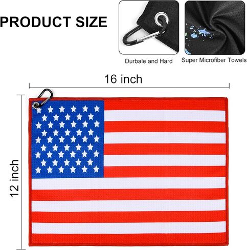 Golf Towel | Super Absorbent Microfiber Towels | Lightweight, Scratch-Resistant, and lint-Free | Aluminum Alloy Hook | 16x12 Inches for Father's Day (Let's Go Brandon-BFJB) in Kuwait