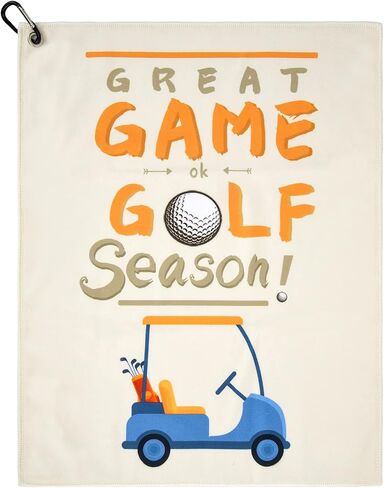 Golf Towel | Super Absorbent Microfiber Towels | Lightweight, Scratch-Resistant, and lint-Free | Aluminum Alloy Hook | 16x12 Inches for Father's Day (Let's Go Brandon-BFJB) in Kuwait