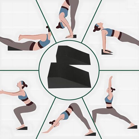 قطعتان من كتلة إسفين القرفصاء للقرفصاء المرتفع للكعب، لوح مائل لنقالة الساق لرفع الأثقال من أجل القرفصاء لتحسين توازن الحركة وأداء القوة in Kuwait