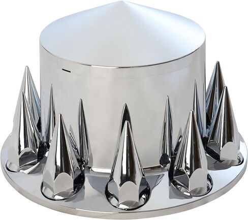 غطاء عجلة المحور الخلفي لشبه الشاحنة، مطلي بالكروم ABS، 4 قطع مع أداة صامولة العروة. in Kuwait