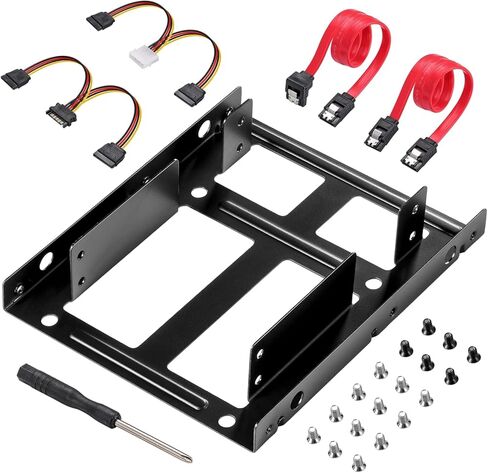 2 Pack HDD Hard Drive Metal Mounting Bracket Adapter, Convert Any 3.5 in HDD Into One 5.25 in Drive Bay in Saudi Arabia
