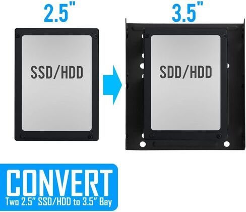 2 Pack HDD Hard Drive Metal Mounting Bracket Adapter, Convert Any 3.5 in HDD Into One 5.25 in Drive Bay in Saudi Arabia