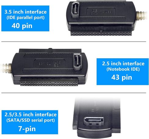 SinLoon USB إلى SATA IDE محول كابل محول USB 2.0 إلى 2.5/3.5/5.25in IDE وSATA كابل محول (1.8FT أبيض) in Saudi Arabia