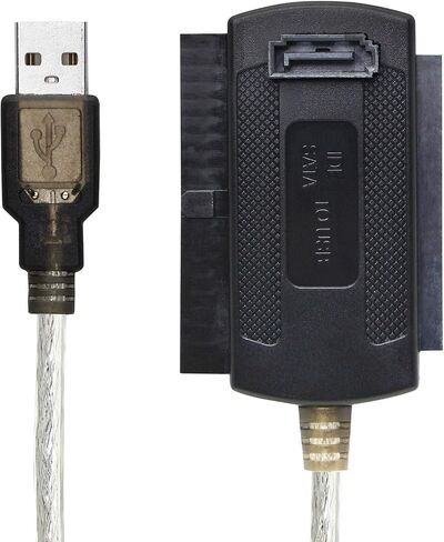 SinLoon USB إلى SATA IDE محول كابل محول USB 2.0 إلى 2.5/3.5/5.25in IDE وSATA كابل محول (1.8FT أبيض) in Saudi Arabia