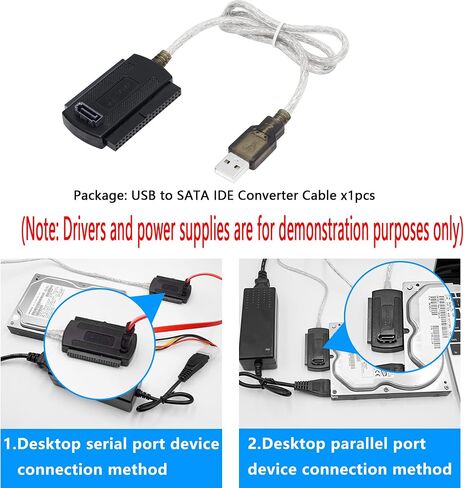 SinLoon USB إلى SATA IDE محول كابل محول USB 2.0 إلى 2.5/3.5/5.25in IDE وSATA كابل محول (1.8FT أبيض) in Saudi Arabia