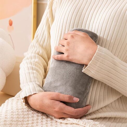 Hot Water Bottle Water Bottle 1L with Cover Hot Water Bottle Stuffed Hand Warmer Menstrual Cramp Relief Hot Bottle Pain Relief in Kuwait