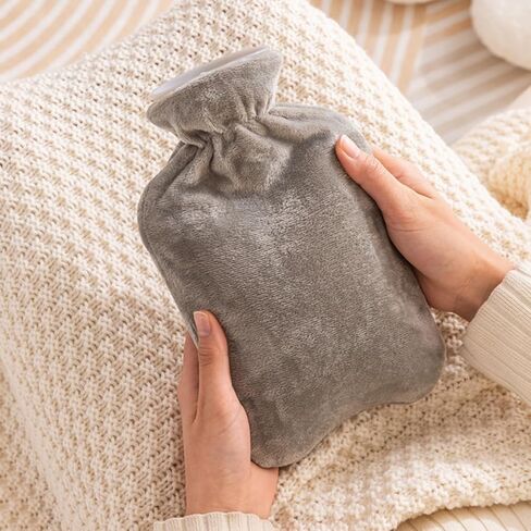 Hot Water Bottle Water Bottle 1L with Cover Hot Water Bottle Stuffed Hand Warmer Menstrual Cramp Relief Hot Bottle Pain Relief in Kuwait