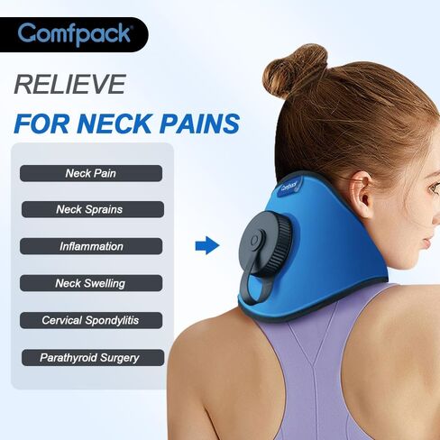 Comfpack Refillable Ice Bag for Neck Pain Relief, Ice Water Bag Cold Therapy Relief for Neck Injuries, Cervical Surgery, Swelling, Sprains, Tonsil Removal, Inflammation, No Leakage in Saudi Arabia
