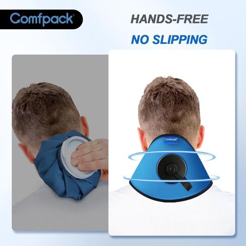 Comfpack Refillable Ice Bag for Neck Pain Relief, Ice Water Bag Cold Therapy Relief for Neck Injuries, Cervical Surgery, Swelling, Sprains, Tonsil Removal, Inflammation, No Leakage in Saudi Arabia
